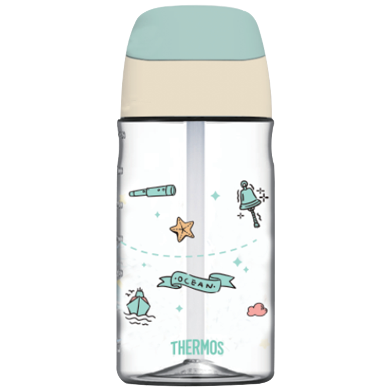 膳魔师旅行探险tritan吸管杯吸便携婴儿防呛宝宝学饮杯BBSE-400 黄绿GY(SN)