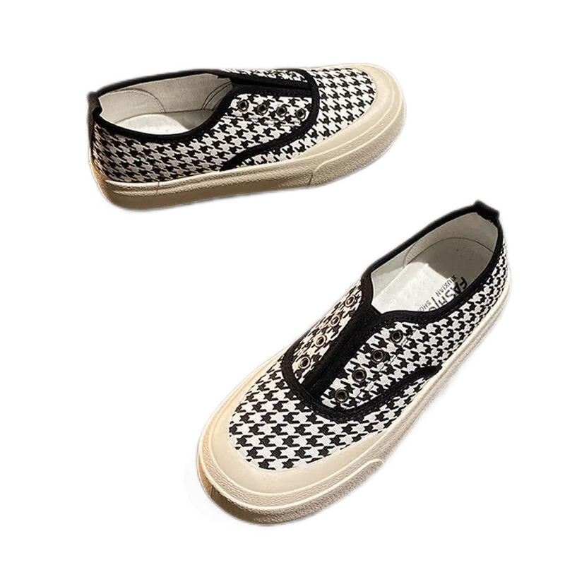 帆布鞋女2022年新款夏季薄款一脚蹬懒人单鞋厚底休闲女鞋百搭板鞋威珺