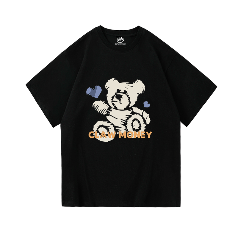 CLAW MONEY 短袖t恤男夏季新款纯棉体恤港风潮牌ins宽松半袖上衣