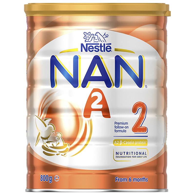 雀巢(Nestle)能恩NAN A2婴幼儿奶粉2段800g/罐装 A2蛋白进口婴幼儿二段奶粉6-12个月效期24.4左右