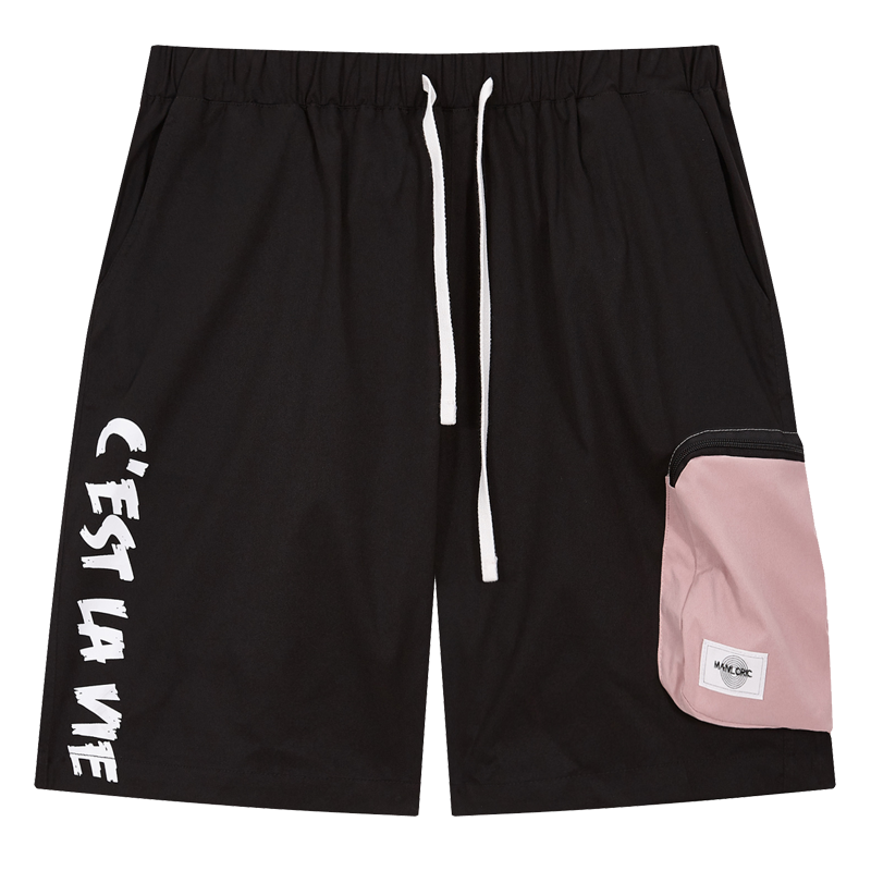 蒙洛里克男士2024夏季潮流新款工装裤时尚百搭薄款运动短裤休闲裤潮流D005