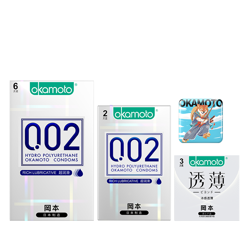 苏宁自营岡本超薄避孕套[冰爽组合]33片装男用延时计生用品 情趣安全套