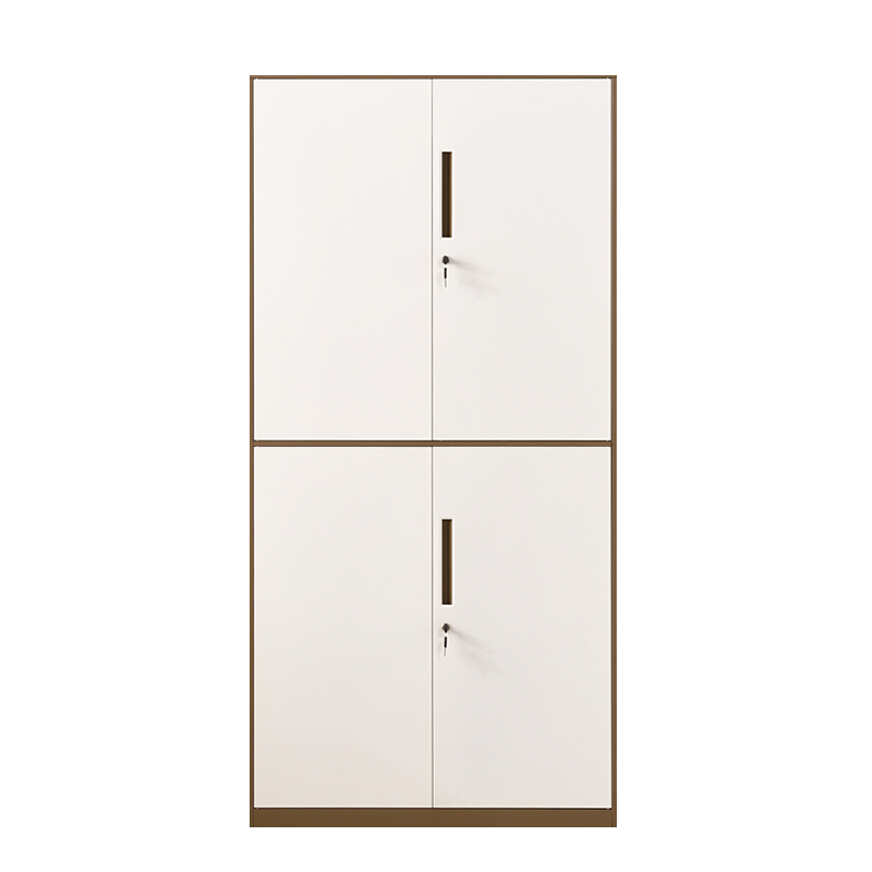 永格文件柜铁皮柜办公柜钢制铁皮柜资料柜档案柜储物拆装柜薄边通双节柜咖啡色加厚款