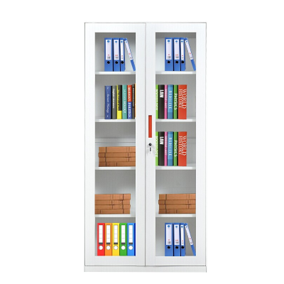 永格文件柜办公柜钢制铁皮柜资料柜档案柜储物拆装柜通玻薄边橘色拉手加厚款