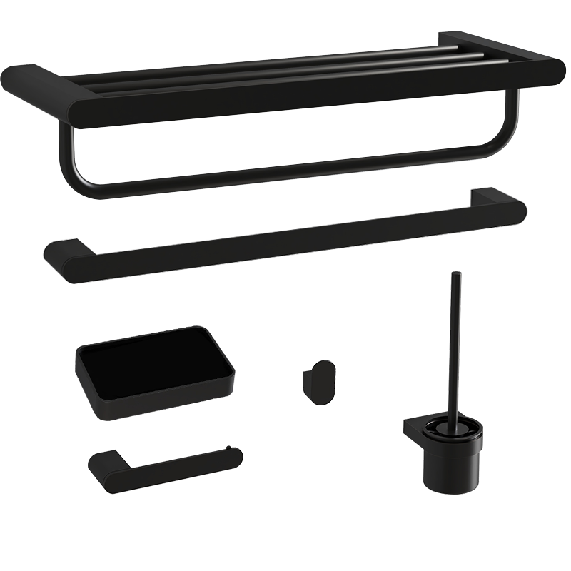 Vancoco星空黑浴巾架全铜毛巾架家用浴室五金挂件黑色卫浴置物架