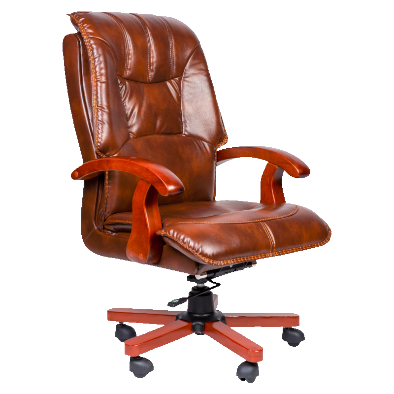宏绮家具(HQ) 老板椅 班椅 办公椅 皮革椅 实木皮革椅 实木框架 真皮