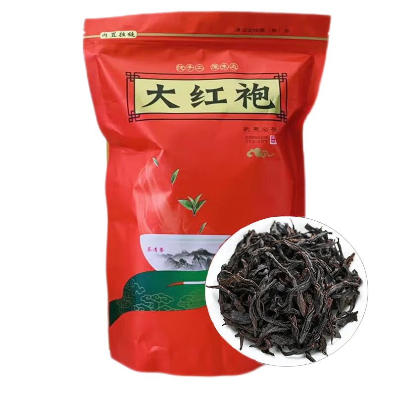 痴福 福建大红袍茶叶岩茶肉桂武夷浓香型袋装24g袋/500g