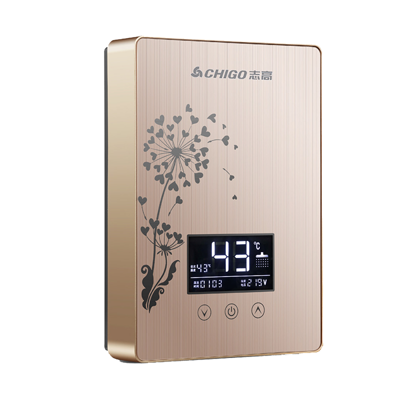 长虹(CHANGHONG)即热式电热水器家用小型卫生间洗澡淋浴快速热迷你恒温加热器_暗夜绿六千瓦漏保