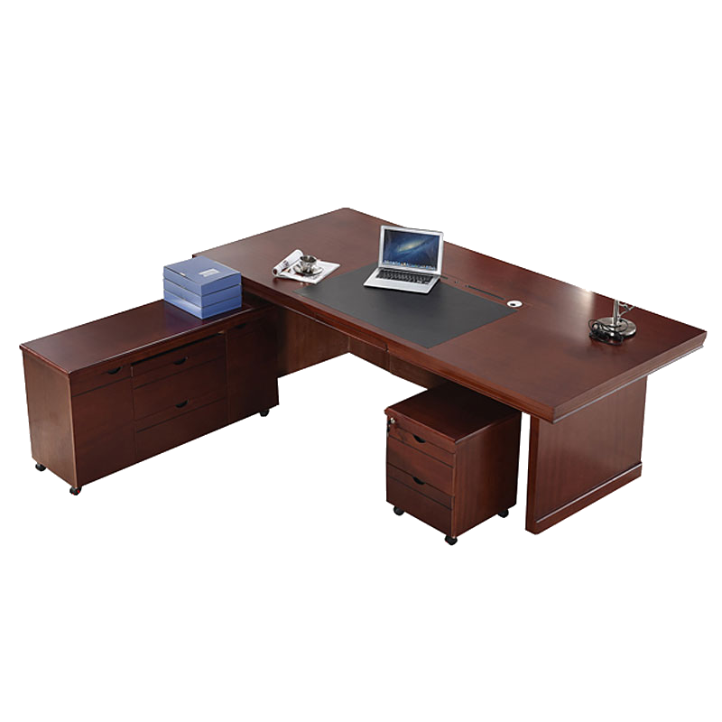 宏绮家具 实木办公桌 经理主管桌书柜组合 班桌