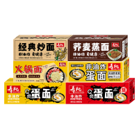 寿桃牌整箱装非油炸方便面 速食荞麦蒸面 蛋面 Q爽蛋面幼条 Q爽蛋面粗条