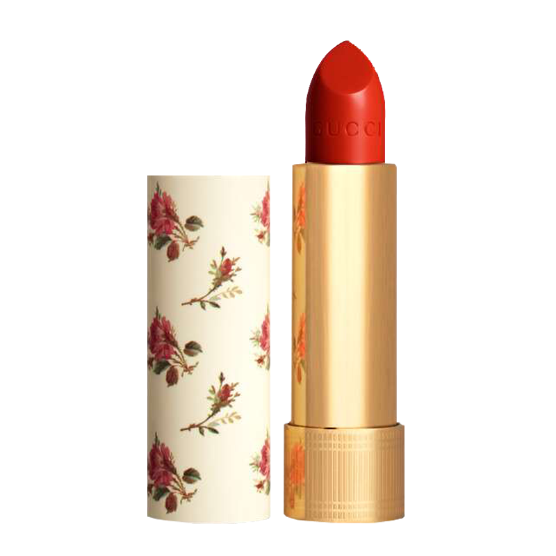 [送礼盒]古驰(GUCCI) 口红金管唇膏绿管唇膏古驰小碎花口红 新款光碎花亮泽唇膏 碎花500#鸽血红