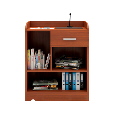 永格多功能板式可储物讲台发言台演讲台接待台迎宾台演讲桌主持台 柚木色