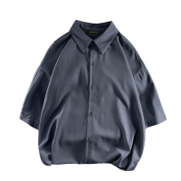 真维斯旗下JSW衬衫男士短袖冰丝夏季薄款高级感宽松垂感衬衣港风