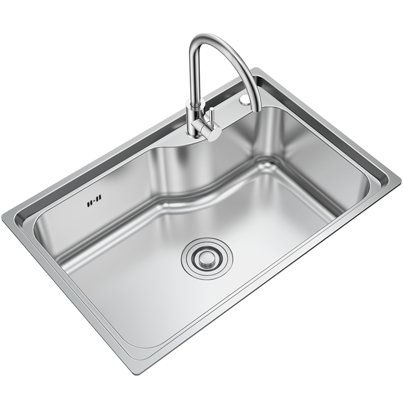 法恩莎水槽 厨房洗菜池304不锈钢加大加厚水槽套餐 洗碗盆台盆单槽