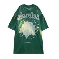 秋壳纯棉美式复古ins风玫瑰印花短袖T恤女2022夏季休闲韩版上衣潮