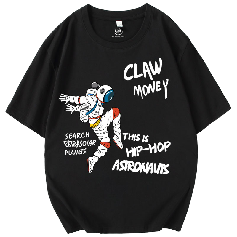 Claw money短袖t恤男士夏季纯棉印花学生半袖大码宽松百搭体恤潮01