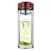 特美刻(TOMIC)双层玻璃杯男商务玻璃水杯透明家用茶杯车载便携隔热泡茶杯子特美赢杯TG9502G