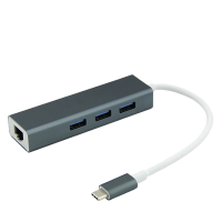 觅果(MIGUO) 通用电脑Type-C转USB3.0 3个口 +千兆网口 4合一 拓展坞