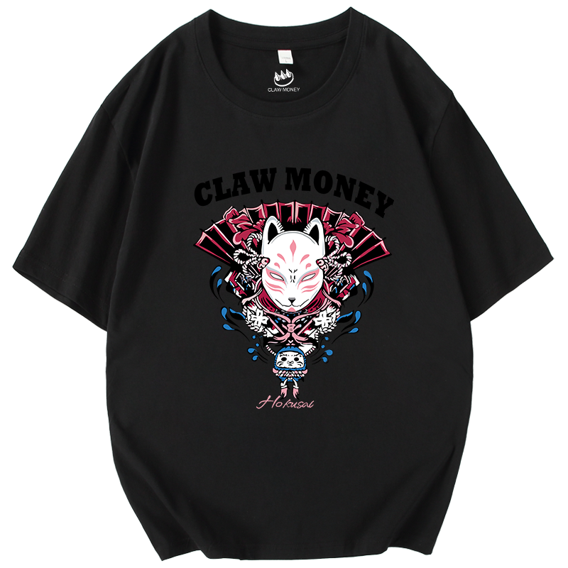 Claw money短袖t恤男士纯棉ins潮男半袖宽松青少年半截袖圆领体恤