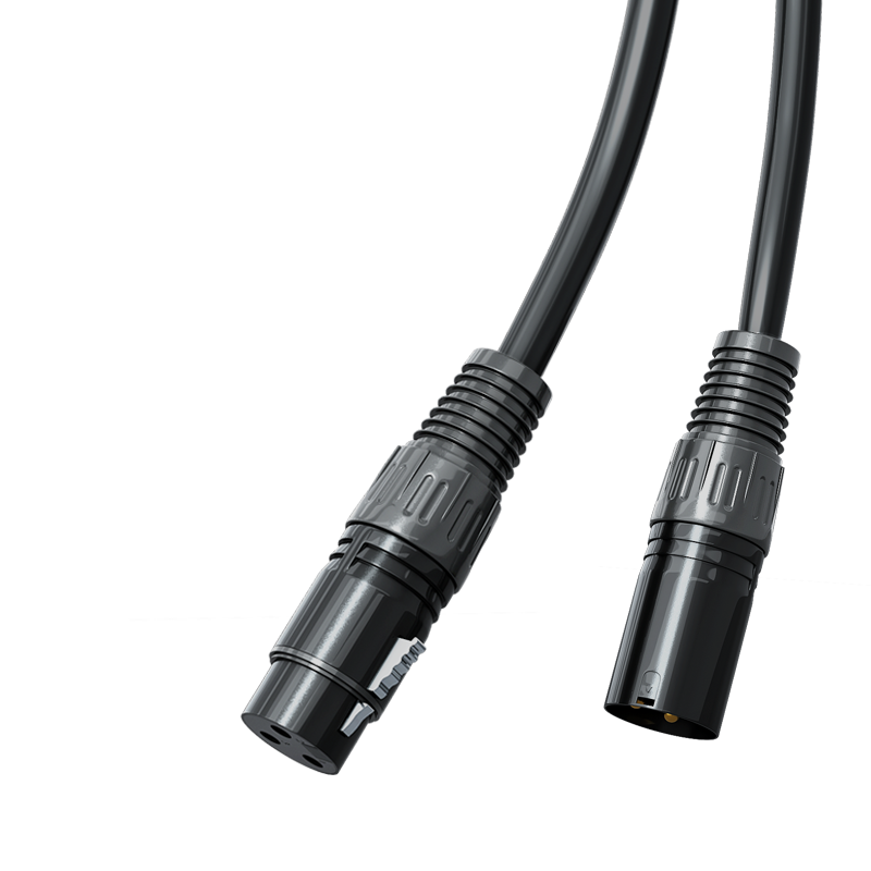 千天(QANTOP)3.5转卡侬母音频线 麦克风接电脑声卡连接线 2米黑色 QT-KNM003