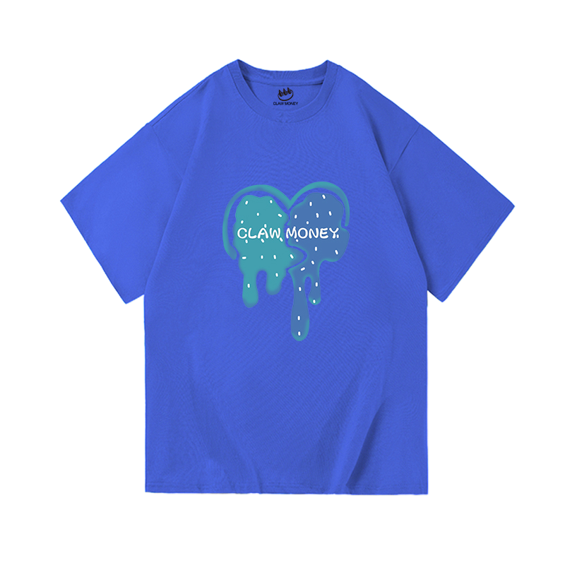 CLAW MONEY 短袖t恤男夏季港风休闲印花半袖体恤宽松百搭圆领上衣