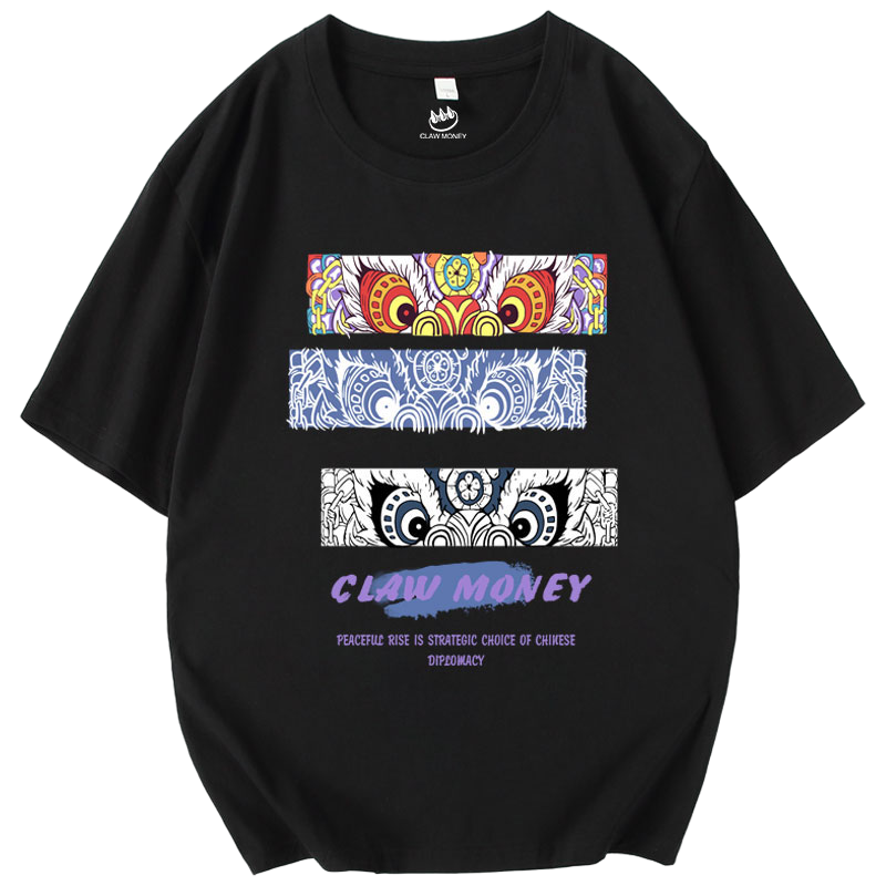 Claw money短袖t恤男士2022夏季纯棉印花学生半袖百搭情侣112