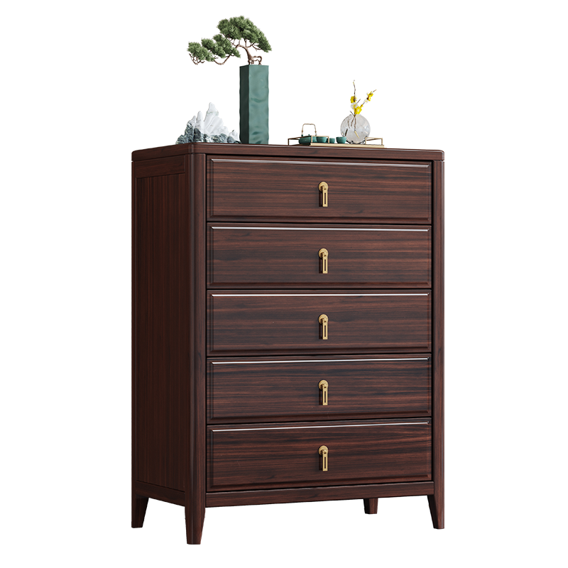 梵宜 斗柜 乌金木五斗抽屉柜斗收纳柜卧室大容量储物柜客餐厅精品家具S85#