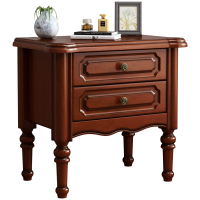 梵宜 床头柜 桃花芯木美式实木小柜子储物柜21# 咖啡色 床头柜58*40*58cm
