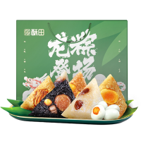 酥田龙粽礼盒装(11粽4鸭蛋)乌米土豪大肉粽蛋黄肉粽甜粽咸鸭蛋端午礼盒