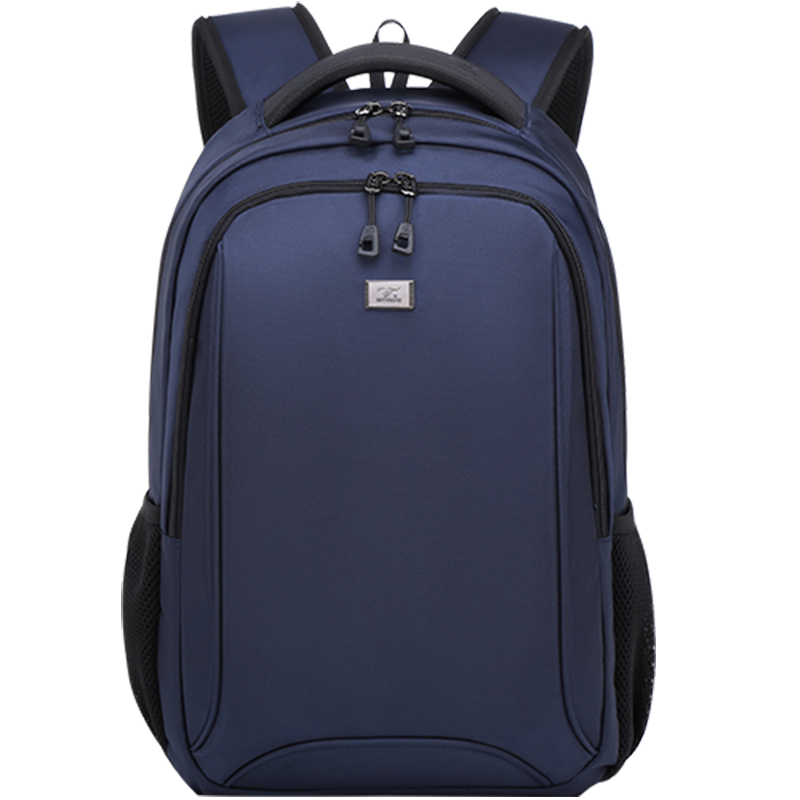 七匹狼(SEPTWOLVES)大容量休闲男女背包双拉链电脑包运动书包男包商务双肩包 蓝色