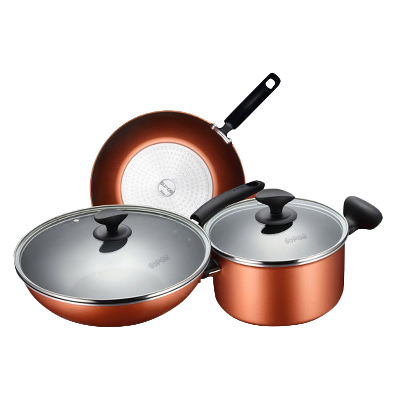 苏泊尔(SUPOR)套锅T1127TE不粘锅锅具套装炒锅煎锅汤锅不粘锅三件套厨房锅具套装组合家用电磁燃气通用