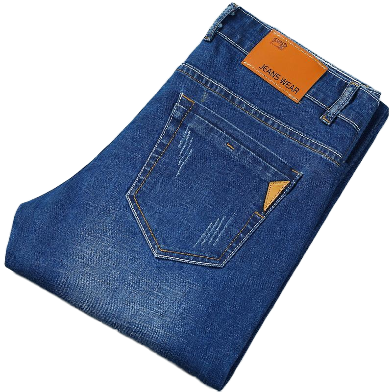 春夏牛仔裤男弹力宽松青年男士修身直筒休闲工作裤子男潮gurunvani