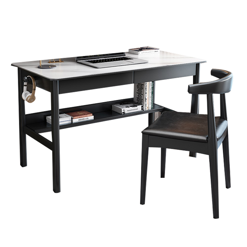 新品景山百岁 书桌 实木书桌 岩板书桌 写字桌 电脑桌 家用学生桌 电脑台 轻奢现代新中式简约书房办公桌