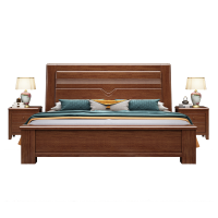 梵宜中式8809实木床1.8米1.5m单双人婚床现代简约酒店家用卧室床