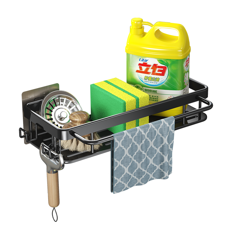 一卫抹布架厨房收纳架置物架调味料架水池海绵沥水挂篮水槽神器家用