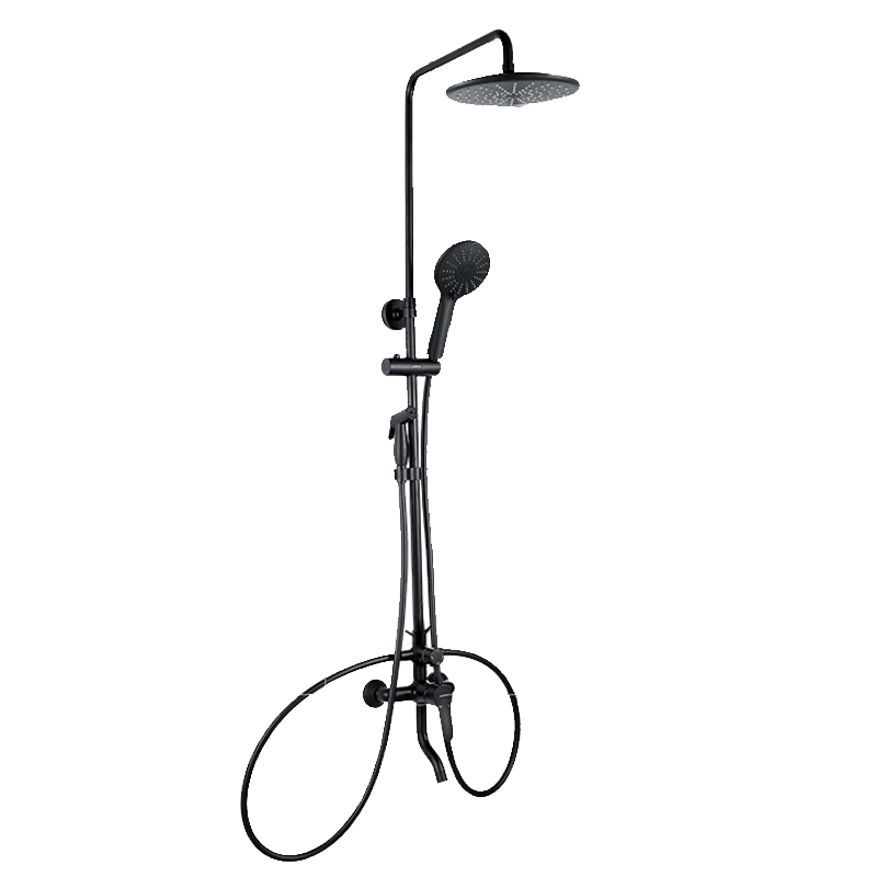 九牧(JOMOO)淋浴花洒卫浴套装 黑色手持莲蓬喷头 可升降多功能喷枪淋浴器 幻夜黑沐浴 36430-147/DB-1