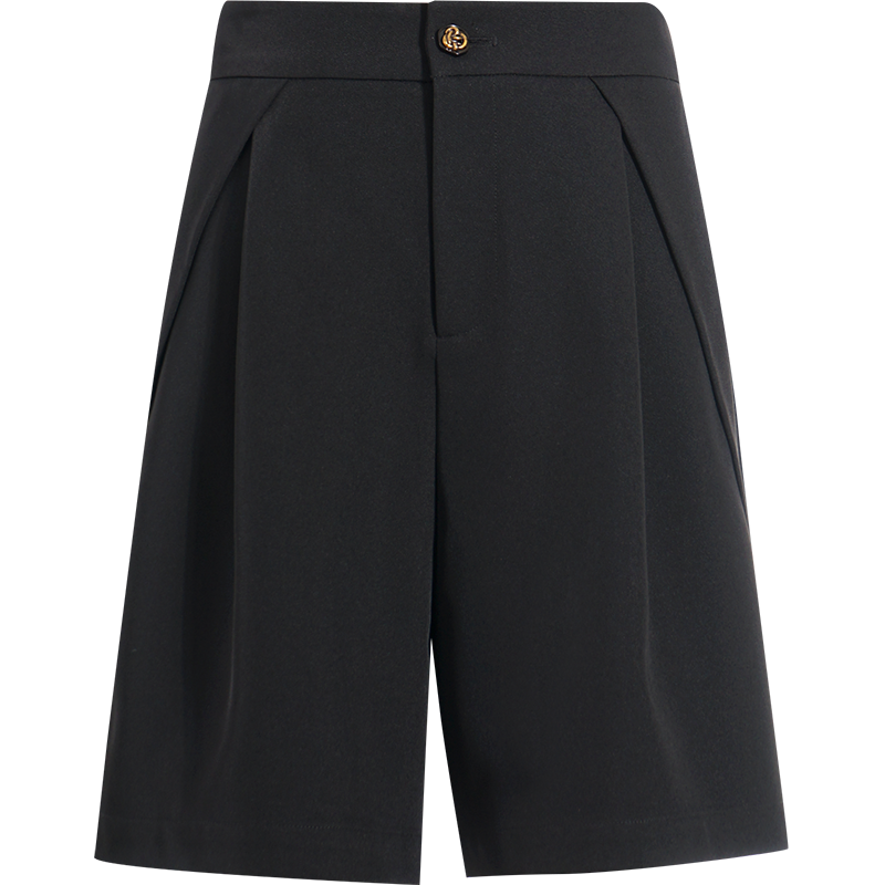 OUNIXUE欧昵雪 | [职业通勤A字短裤]夏季简约纯色高腰纯色阔腿裤女式休闲裤