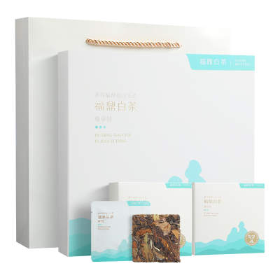 福鼎白茶小方片2016年老白茶叶贡眉枣香寿眉闷泡饼干茶盒装40片