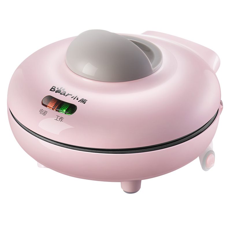 小熊(Bear)蛋糕机 家用电饼铛全自动烘焙小型多功能迷你华夫饼机儿童卡通烤蛋糕鸡蛋仔机DGJ-A06E1 粉色
