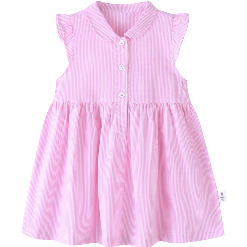 [99元3件]铅笔俱乐部童装2024夏装新款女童连衣裙儿童条纹裙子中大童衬衫裙