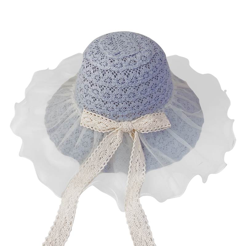 富名洋女童宝宝帽子夏季薄款婴幼儿遮阳防晒帽渔夫帽可爱超萌儿童草帽潮