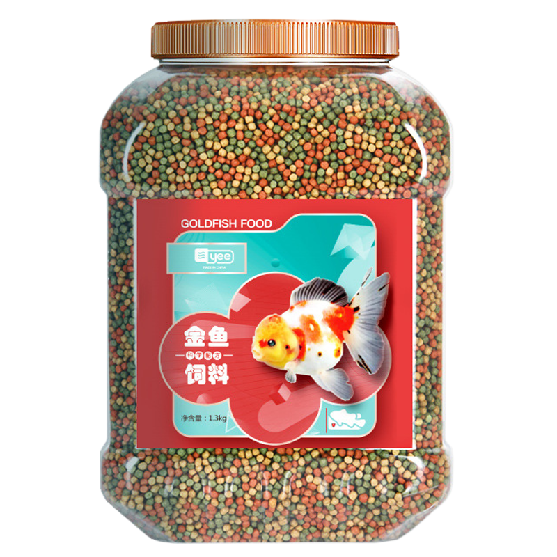 YEE 金鱼饲料鱼食 兰寿小颗粒上浮三合一 家用金鱼鱼食 观赏鱼粮草金鱼饲料