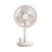 素乐CatAnd联名款桌面风扇便携式随身学生宿舍办公室超轻音家用摇头小电风扇电池桌面大风力电扇(送正念小X公仔)