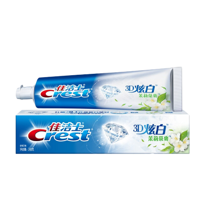 佳洁士CREST 3D炫白茉莉茶爽牙膏 220g*3支(保护护牙龈深层清洁)家庭装