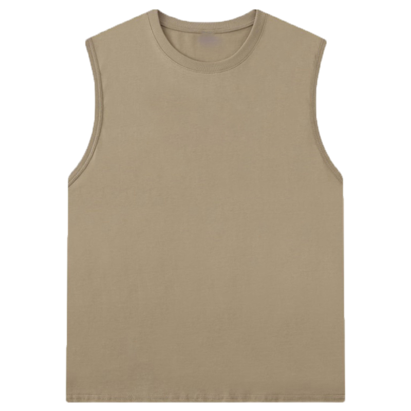 WOOG2005 男士背心无袖美式复古T恤欧美高街潮运动纯棉坎肩打底衫