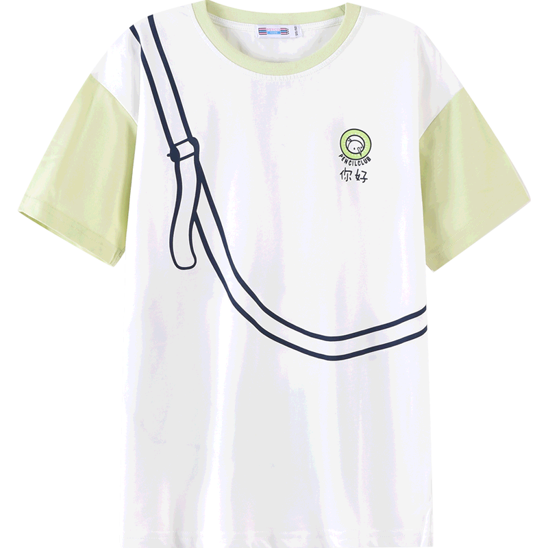 铅笔俱乐部童装2024年夏装女童宽松T恤中大童短袖上衣母女亲子装
