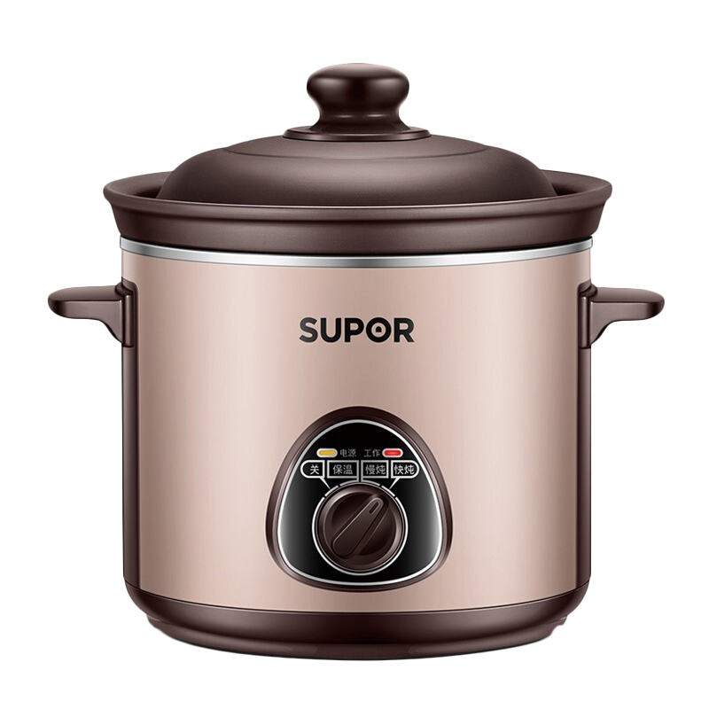 苏泊尔(SUPOR)电炖锅三升容量砂锅炖盅煮粥煲汤家用养生锅陶瓷土陶3L电炖锅DG30YK11