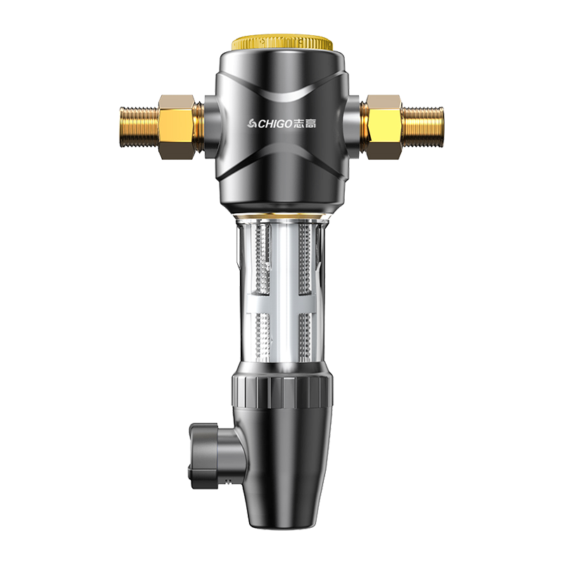 志高(CHIGO)家用中央前置过滤器 无需换芯4.0T/H反冲洗全屋自来水净水器 压力表监测CG-R4新