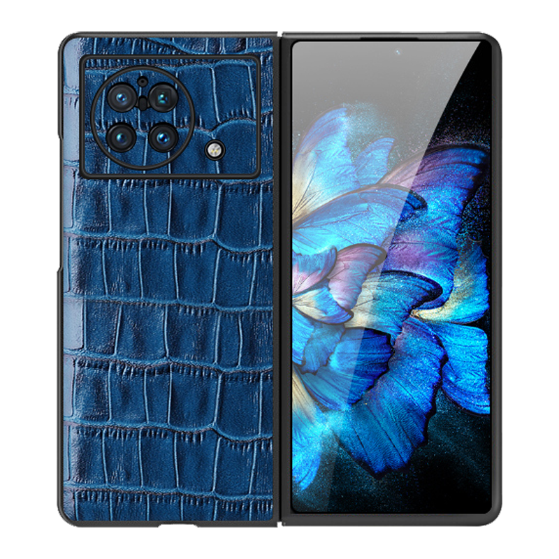 魅爱琳 VIVO xFold手机壳保护套外壳 真皮荔枝纹/鳄鱼纹牛皮 轻薄防摔硅胶软边 商务轻奢简约时尚男女手机套