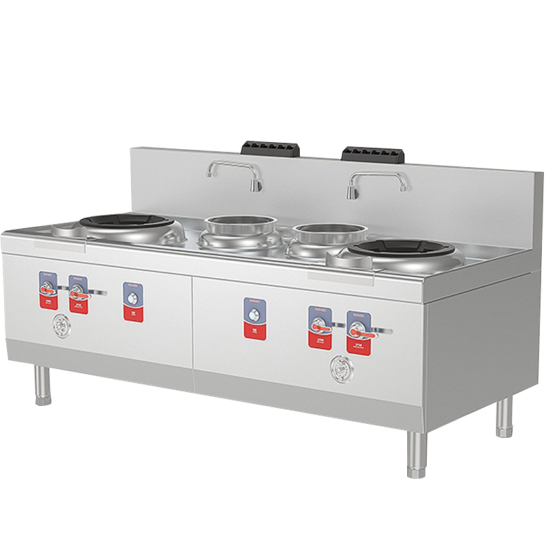 乐创(lecon) 商用大锅灶炉饭店学校食堂大锅灶灶台炒炉大炒锅 双头双尾小炒灶